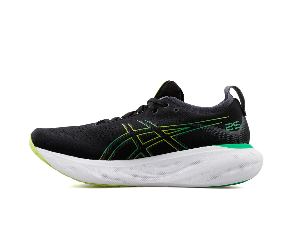 ASICS Men's Gel-Nimbus 25 Running Shoes, Size 8.5 ( Medium ), Black/Lime Zest