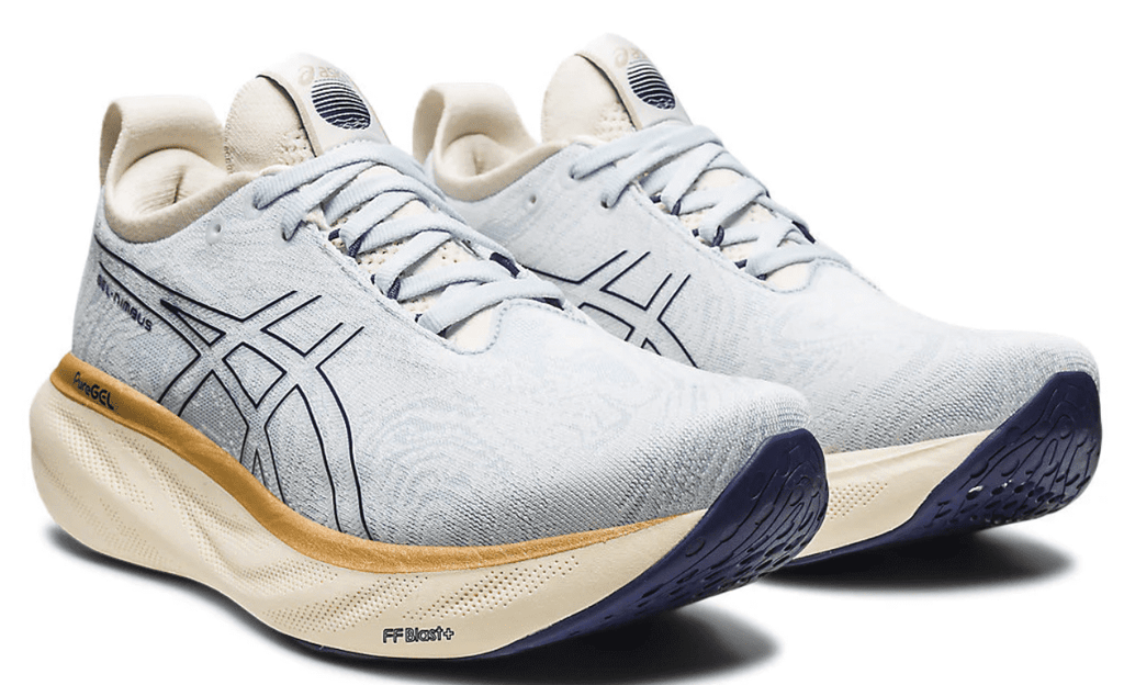 ASICS Women's Gel-Nimbus 25 Running Shoes, 12 US ( Standard ), Sky/Cream
