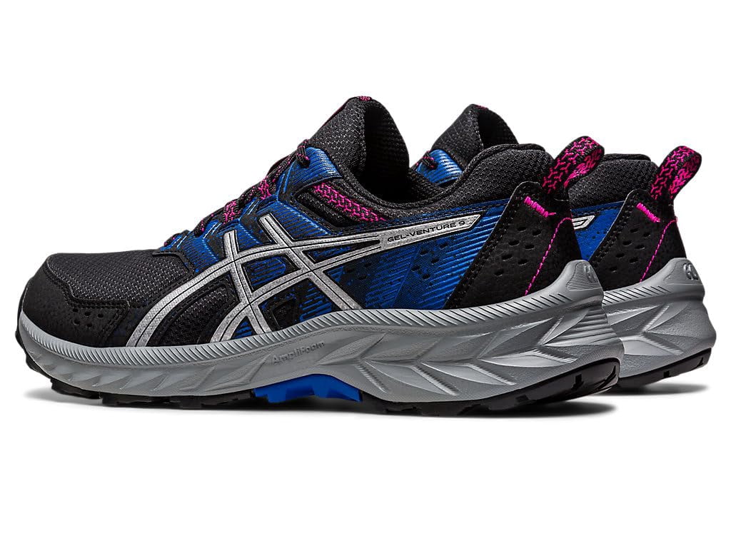 ASICS Women's Gel-Venture 9 Trail Shoes, Size 10.5 US ( WIDE ), Black/Pure Silver- Water Resistant