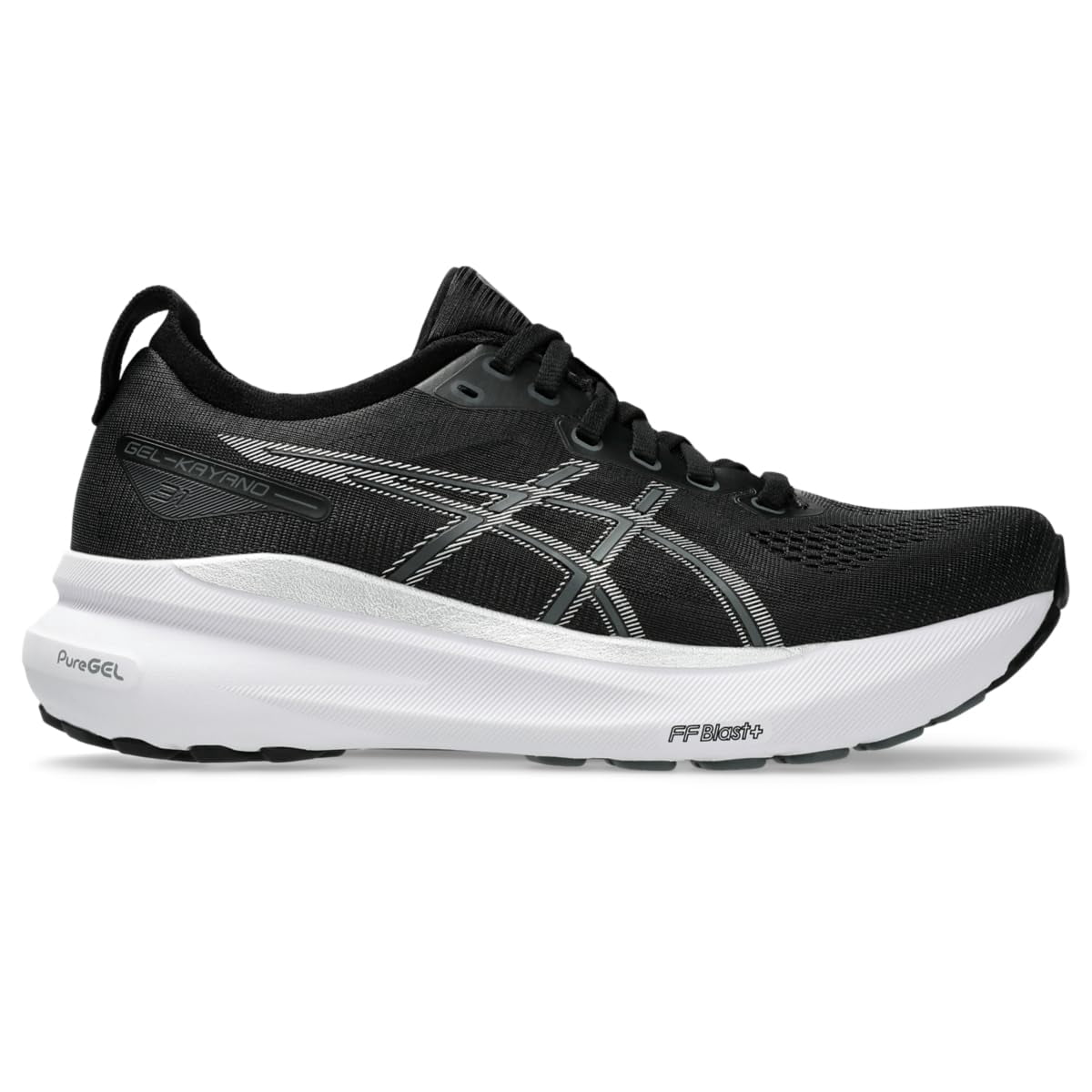 ASICS Women's Gel-Kayano 31 Running Shoes, Black/Pure Silver, US 10.5 Medium