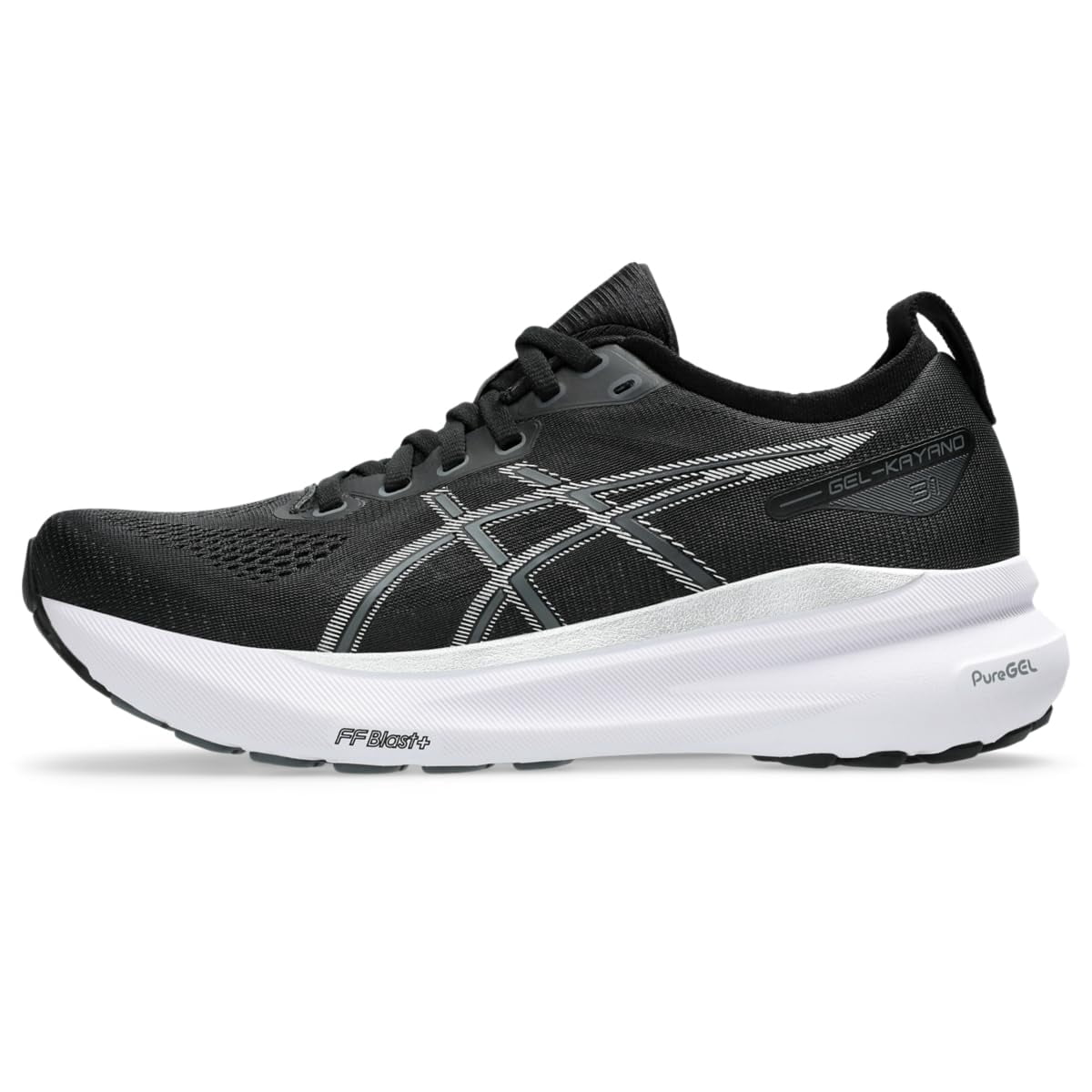 ASICS Women's Gel-Kayano 31 Running Shoes, Black/Pure Silver, US 10.5 Medium