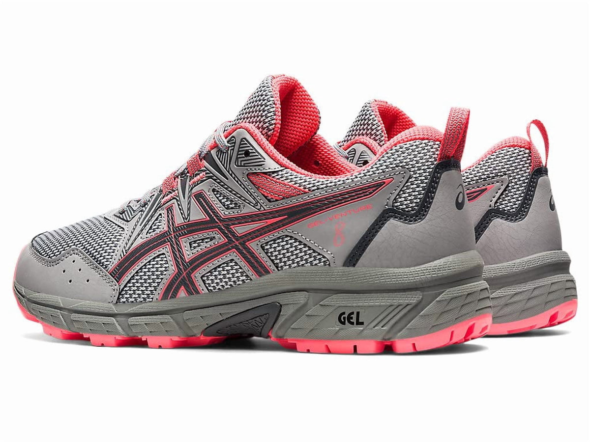 ASICS Women's Gel-Venture 8 Trail Shoes, Size 11 US ( Standard ), Piedmont Grey/Blazing Coral- Water Resistant