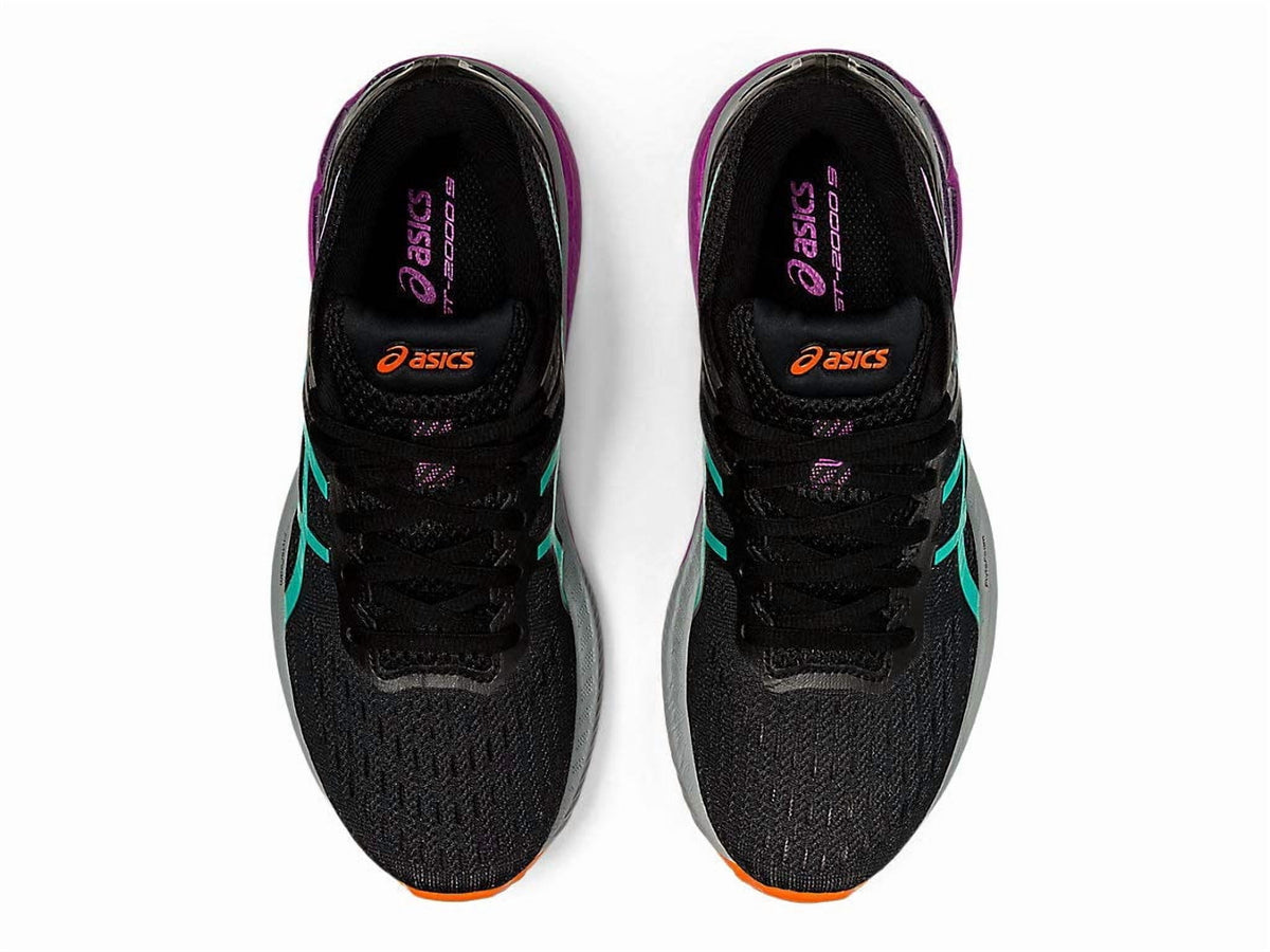 ASICS Women's GT-2000 9 "Trail Edition" Running & Walking Shoes , Size 5 US ( Standard ), Black/Baltic Jewel - overpronation