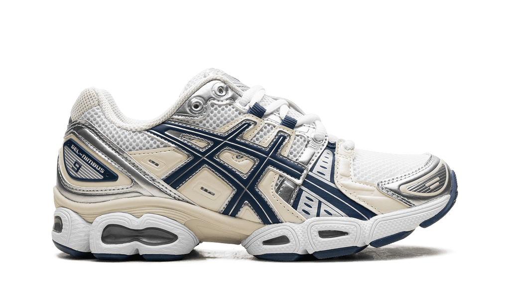 ASICS WOMENS Gel-Nimbus 9 Womens "White Light Indigo" 1202A278 108 1202A278 108 from Stadium Goods