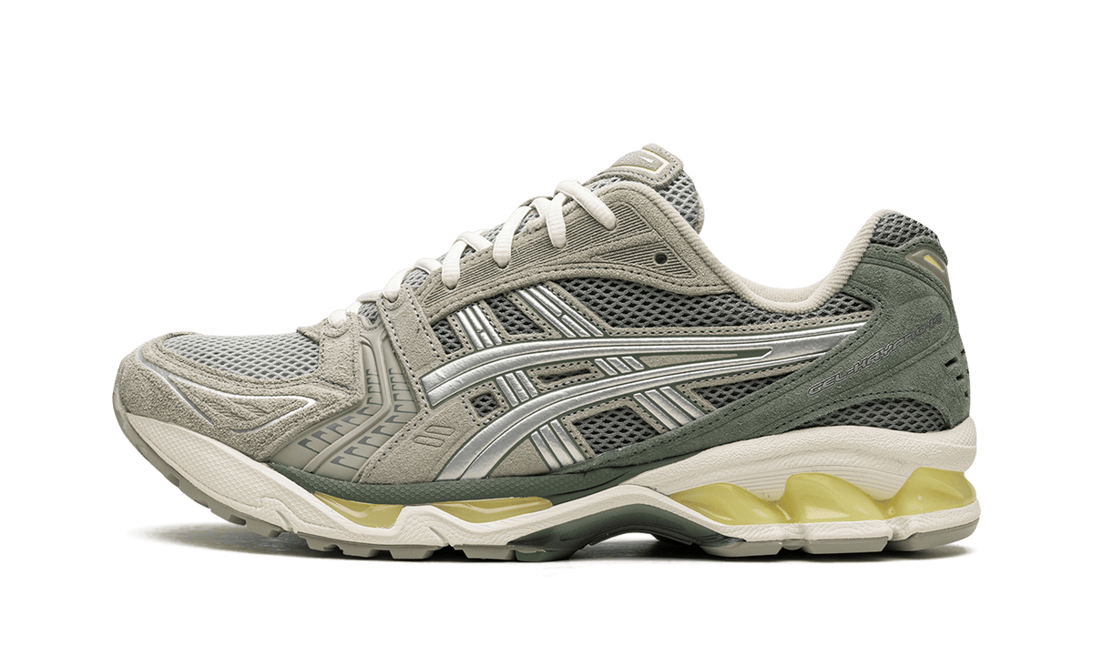 ASICS MENS GEL KAYANO 14 "Olive Grey Pure Silver" 1201A161 301 from Stadium Goods