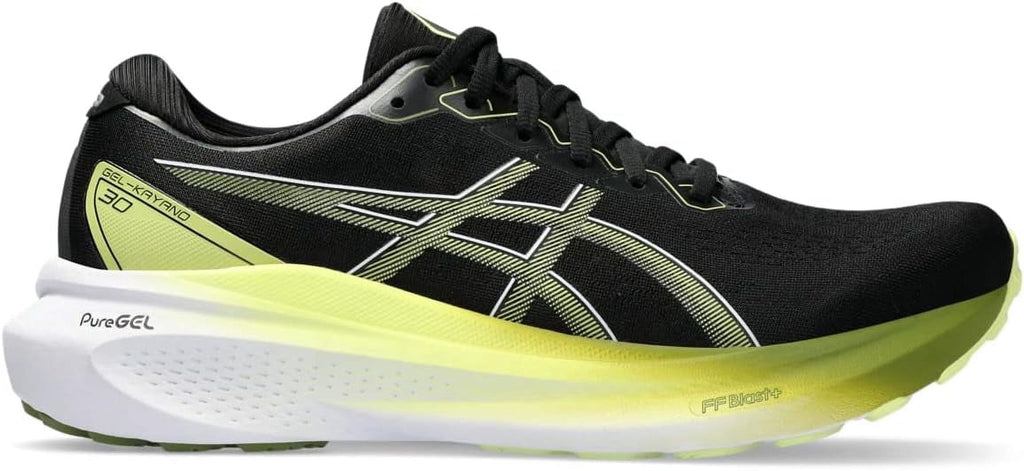 ASICS Men's Gel-Kayano 30 Running Shoes, Black/Glow Yellow, 10