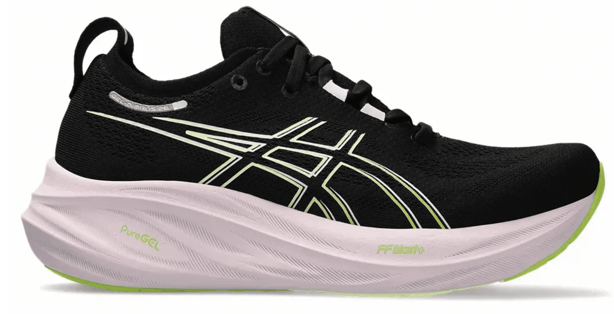 ASICS Women's Gel-Nimbus 26 Running Shoes, Size 11.5 US ( Standard ) , Black/NEON Lime