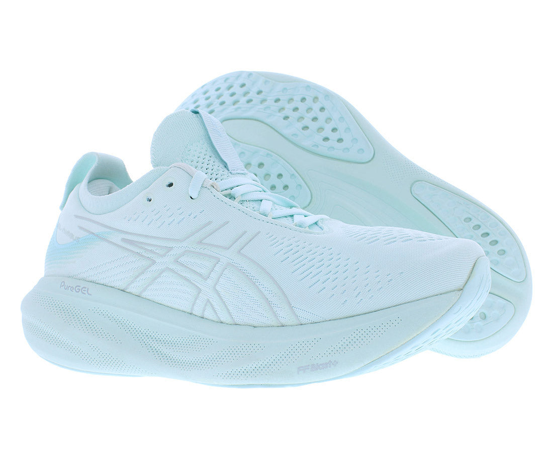 Asics Gel Nimbus 25 Womens Shoes Size 9, Color: Soothing Sea/Pure Silver