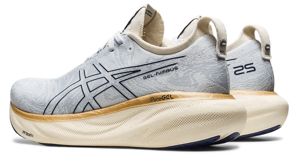 ASICS Women's Gel-Nimbus 25 Running Shoes, 12 US ( Standard ), Sky/Cream