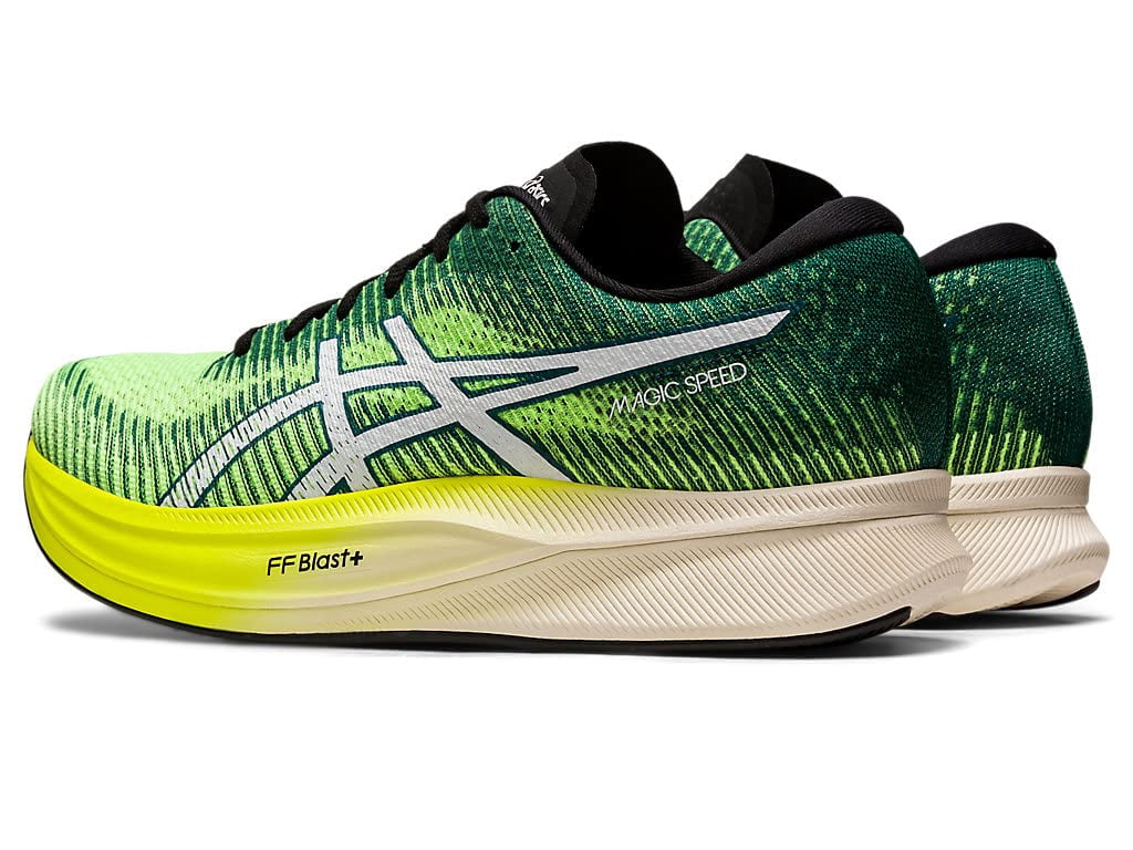ASICS Men's Magic Speed 2 Running Shoes, Size 12.5 US ( Standard )- Safety Yellow/White