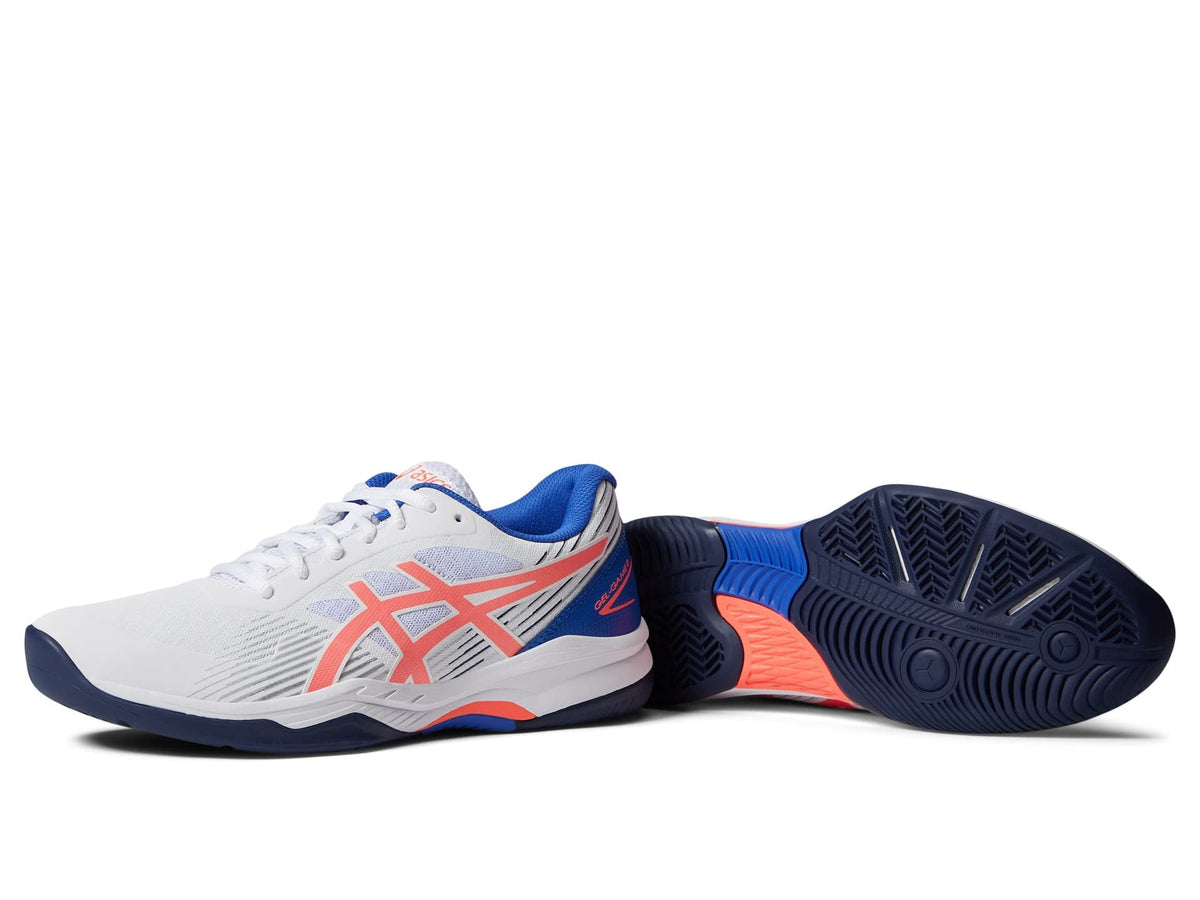 ASICS Women's Gel-Game 8 Tennis Shoes, 7.5 US ( Standard ), White/Blazing Coral