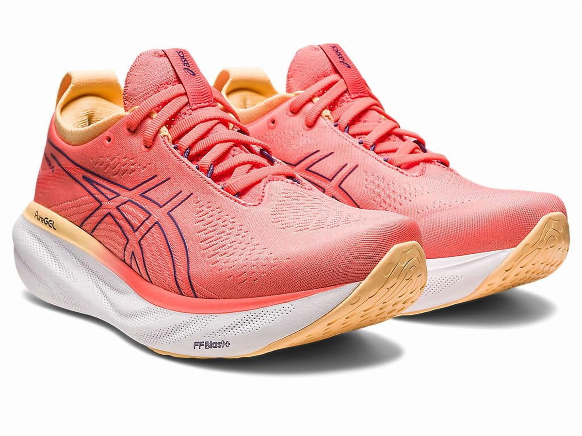 ASICS Women's Gel-Nimbus 25 Running Shoes, 7 US ( WIDE ), Papaya/Dusty Purple