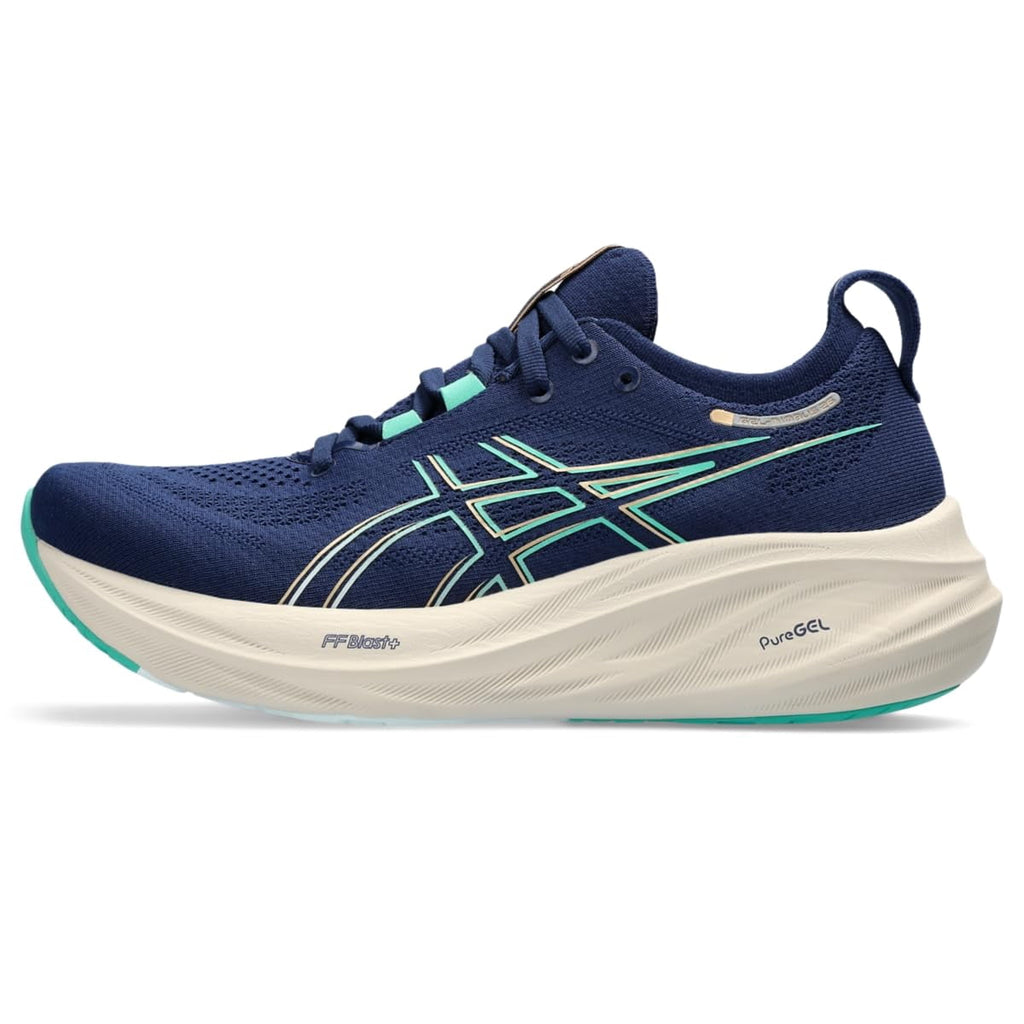 ASICS Women's Gel-Nimbus 26 Running Shoes, Size 10 US ( WIDE ) , Blue Expanse/Aurora Green